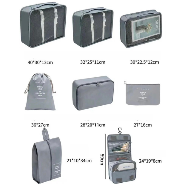 ORGANIZADOR DE VIAJE X 8 PIEZAS