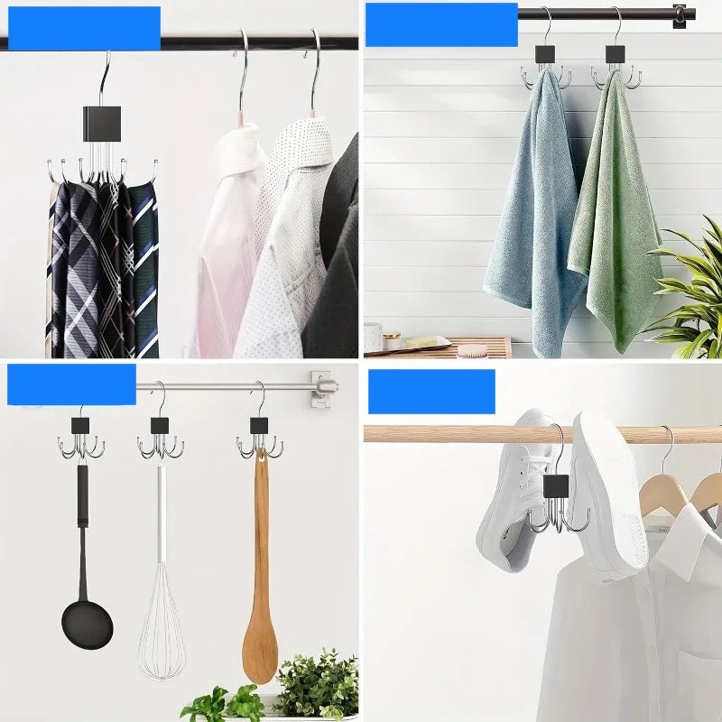 SET DE 4 GANCHOS GIRATORIOS PARA CLOSET