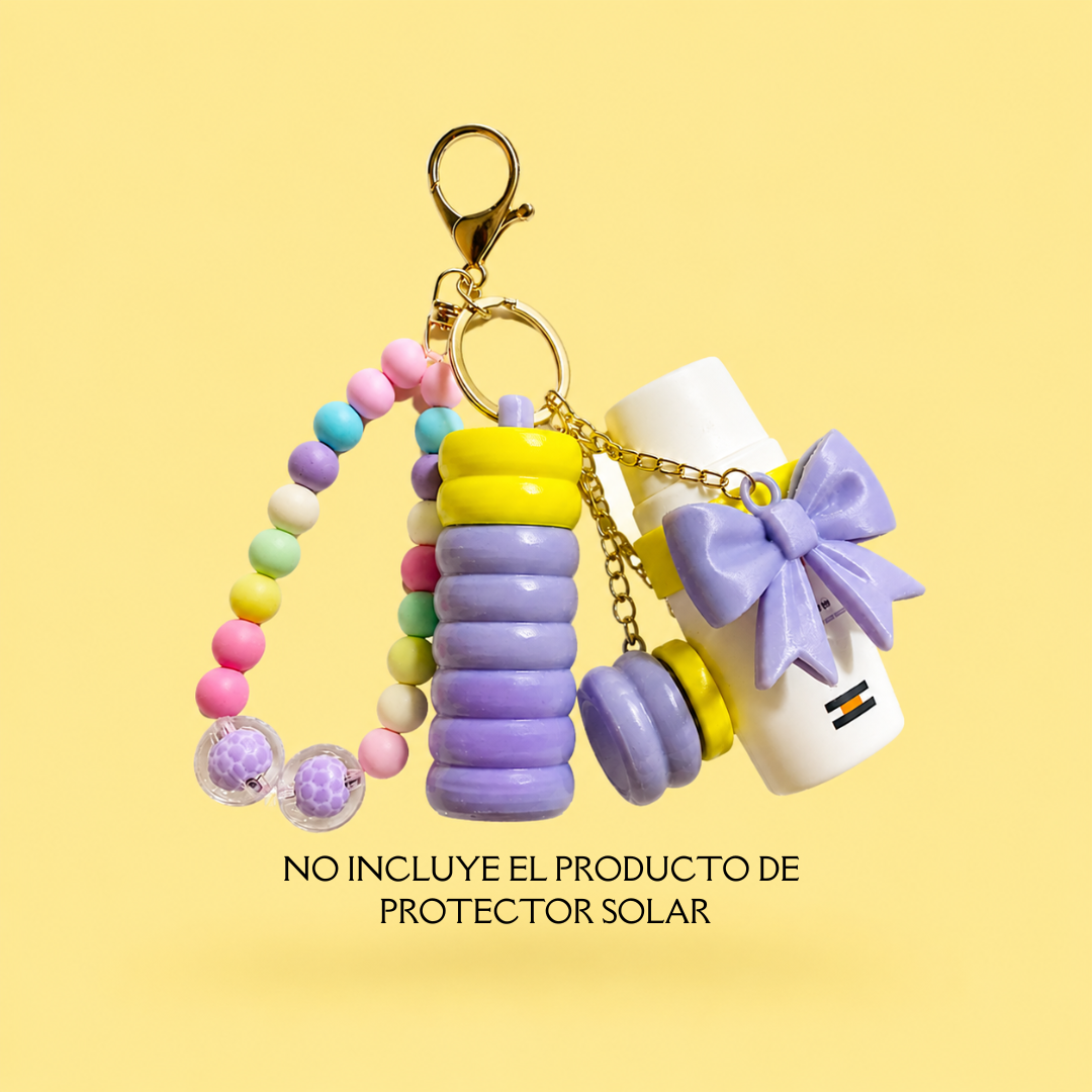 LLAVERO 3 EN 1 LAZO COQUETTE PARA PROTECTOR SOLAR