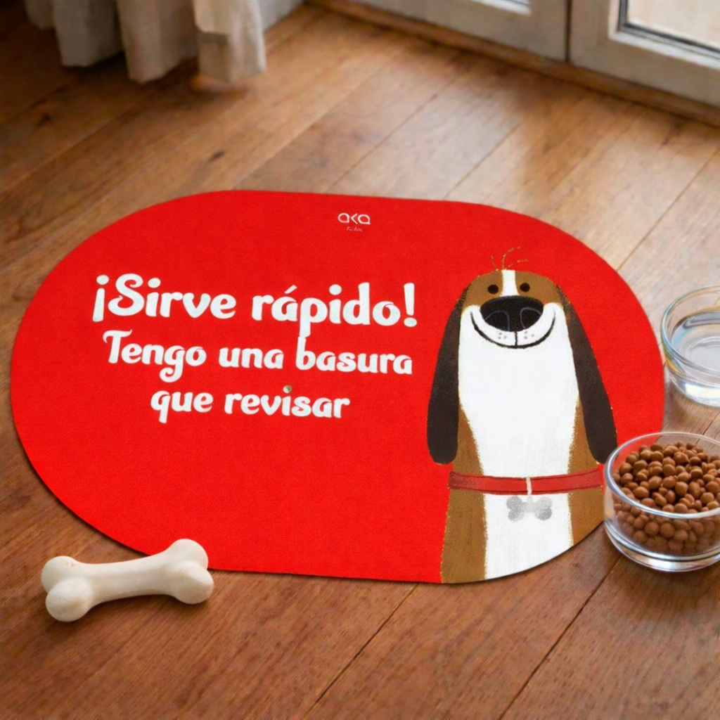 TAPETE DE COMIDA PARA PERROS "SIRVE RÁPIDO"