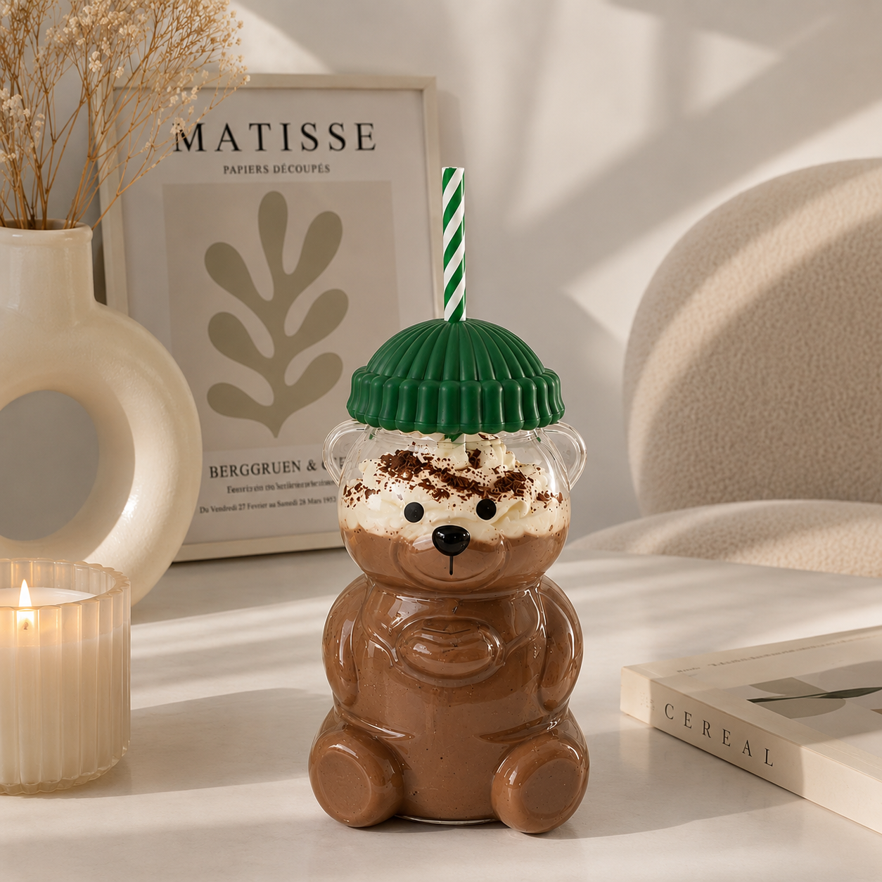VASO DE OSO EN VIDRIO BOROSILICATO CON PITILLO