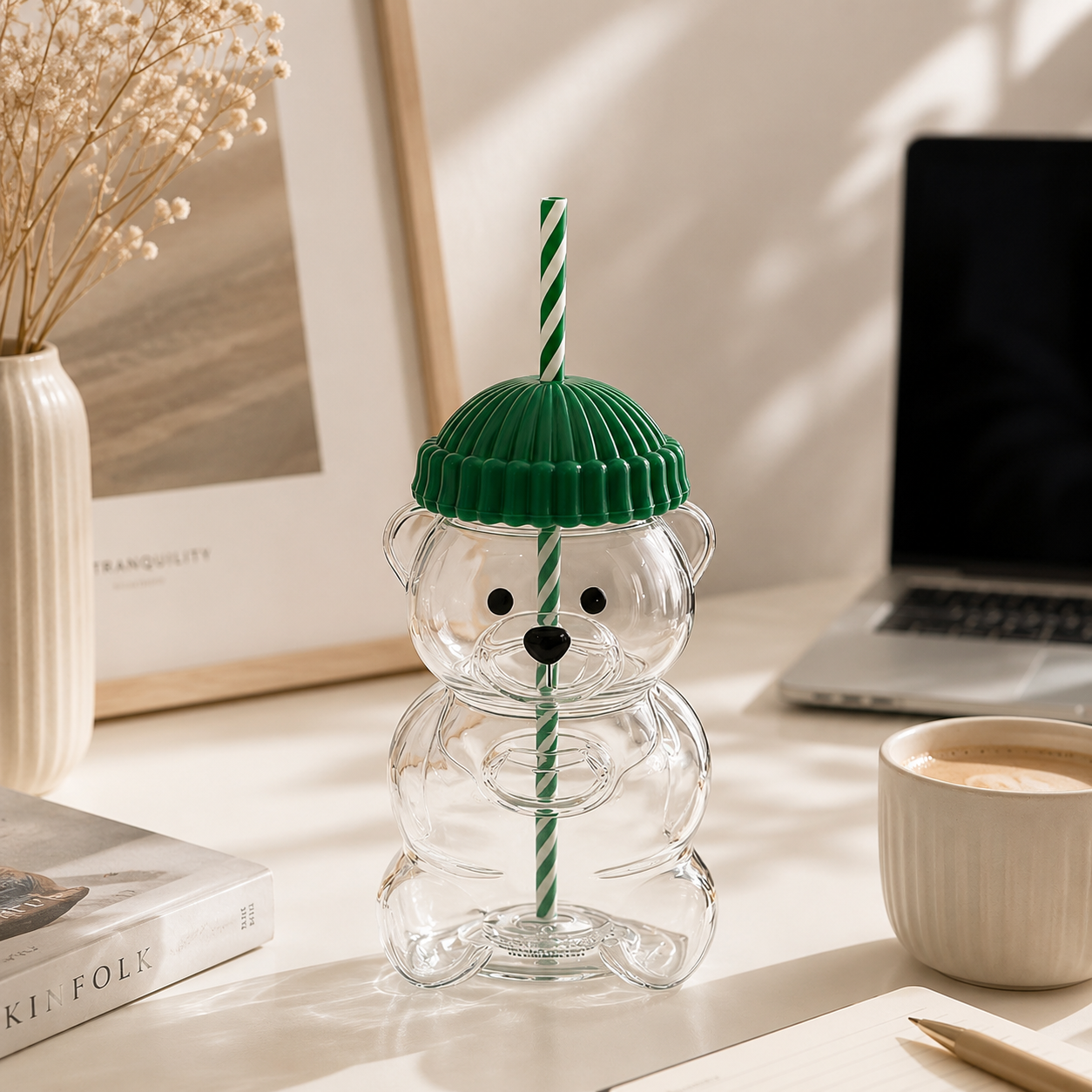 VASO DE OSO EN VIDRIO BOROSILICATO CON PITILLO
