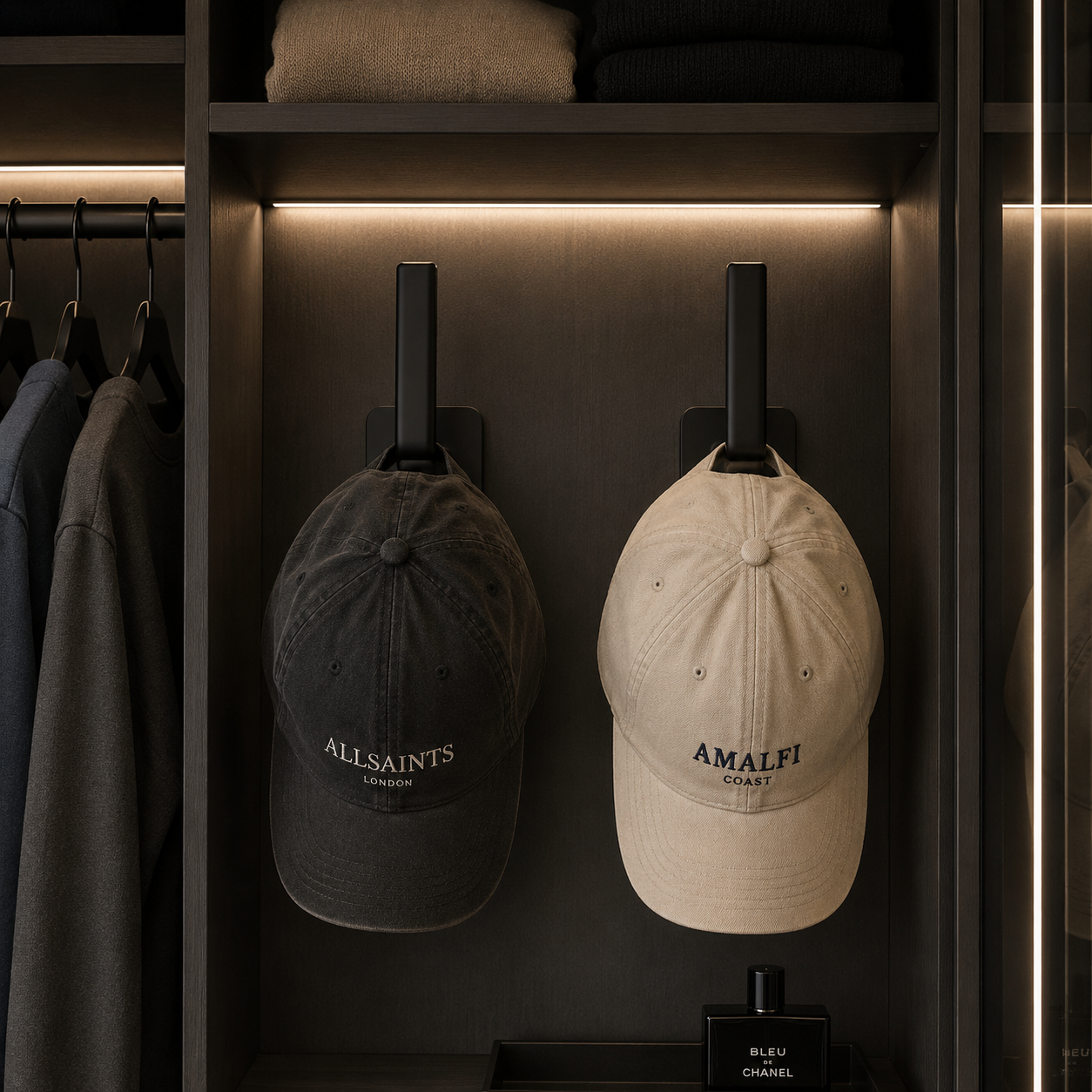 SET x 2 GANCHOS ADHESIVOS PARA GORRAS