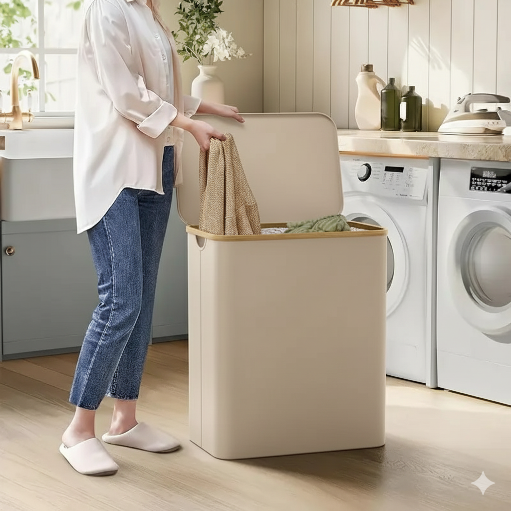 MODERNA CESTA DE LAVANDERÍA CON TAPA