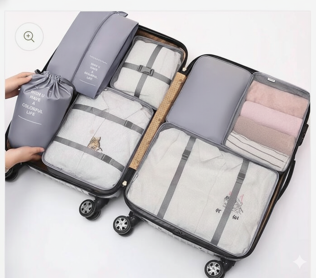 ORGANIZADOR DE VIAJE X 7 PIEZAS