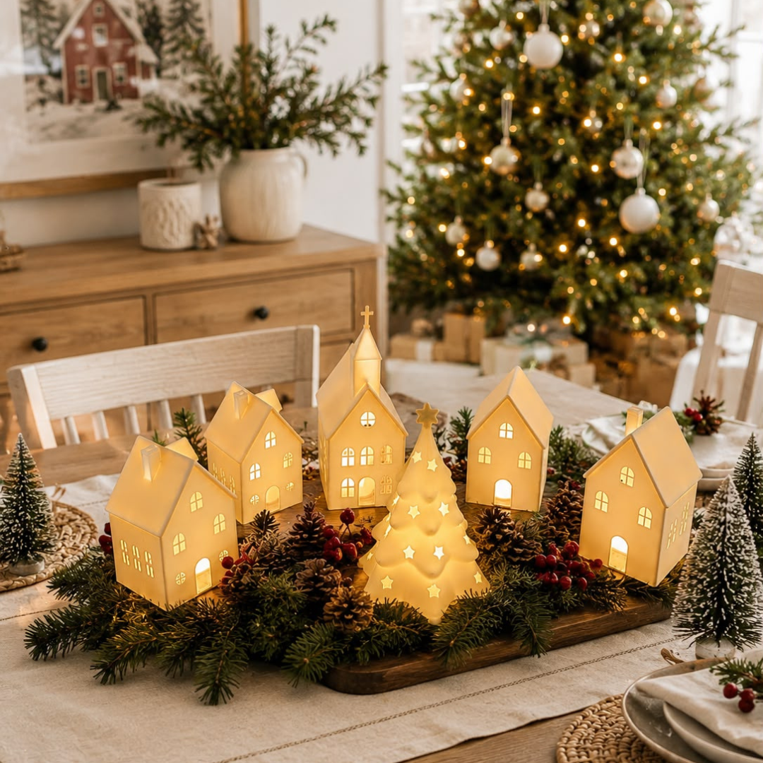 🏡 VILLA NAVIDEÑA DECORATIVA CON LUZ LED – EDICIÓN DE LANZAMIENTO🎄✨