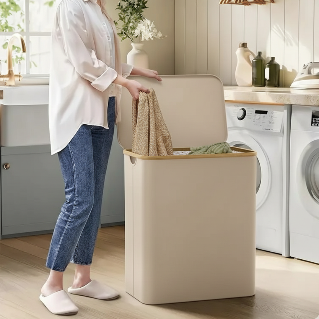 MODERNA CESTA DE LAVANDERÍA CON TAPA