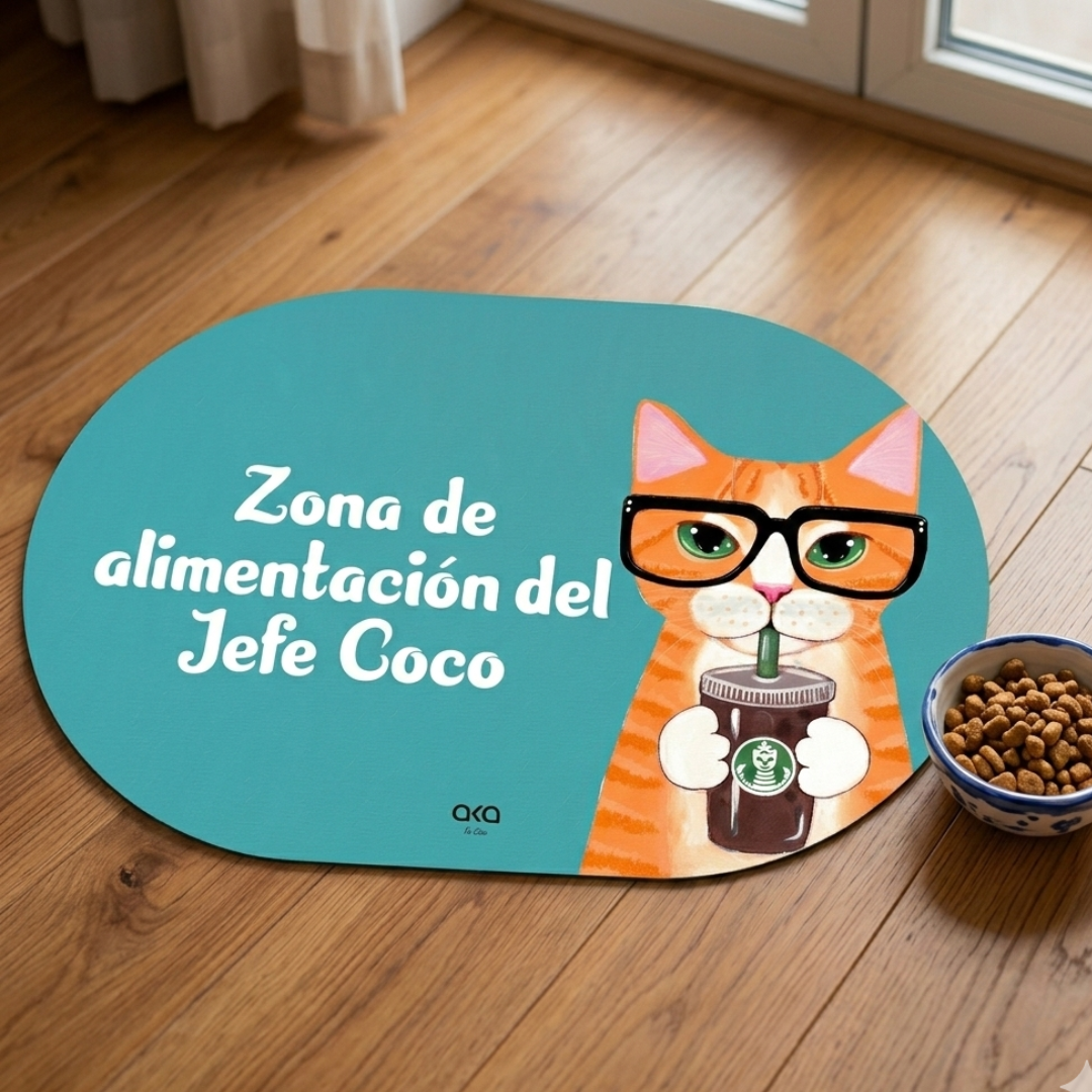 TAPETE DE COMIDA PARA GATOS "ZONA DE ALIMENTACIÓN"