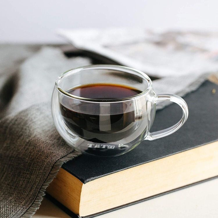 SET DE DOS TAZAS DE CAFÉ DOBLE PARED