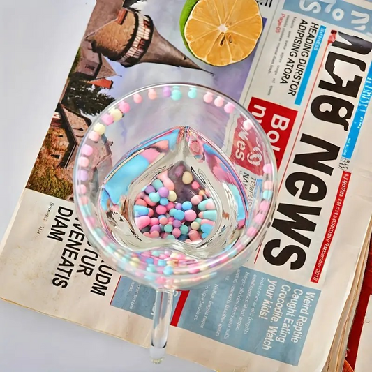SET DE DOS TAZAS DE CORAZÓN CON BOLITAS DE COLORES